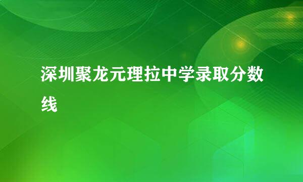 深圳聚龙元理拉中学录取分数线