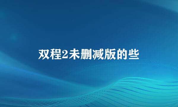 双程2未删减版的些