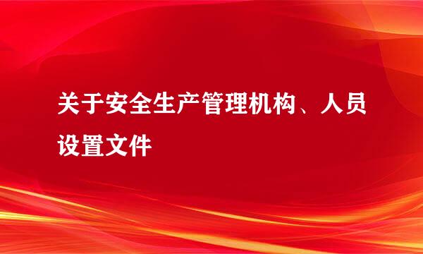 关于安全生产管理机构、人员设置文件
