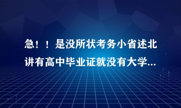 急！！是没所状考务小省述北讲有高中毕业证就没有大学的学位证么？？我来自是高三，学习不好，班主任让我改学校，说不改就没有毕