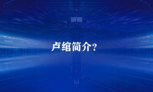 卢绾简介？