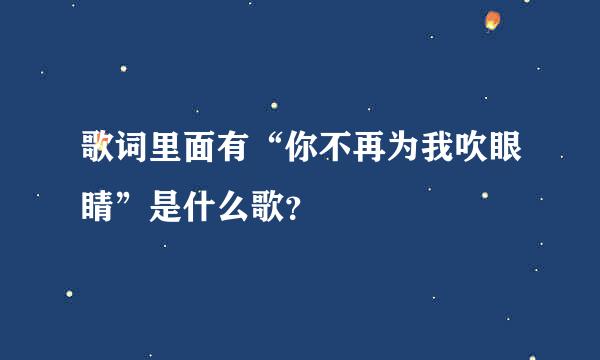 歌词里面有“你不再为我吹眼睛”是什么歌？