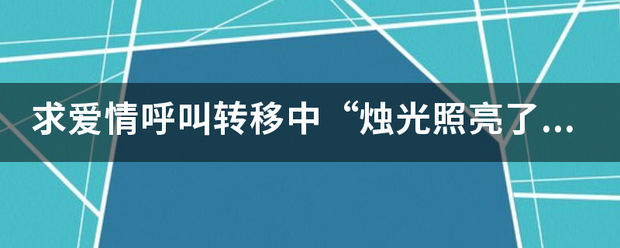 求爱情呼叫转移中“烛光照来自亮了晚餐”后的歌词！