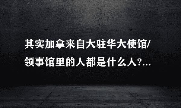 其实加拿来自大驻华大使馆/领事馆里的人都是什么人?(详情请进~!!)