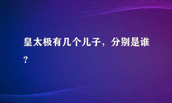 皇太极有几个儿子，分别是谁？