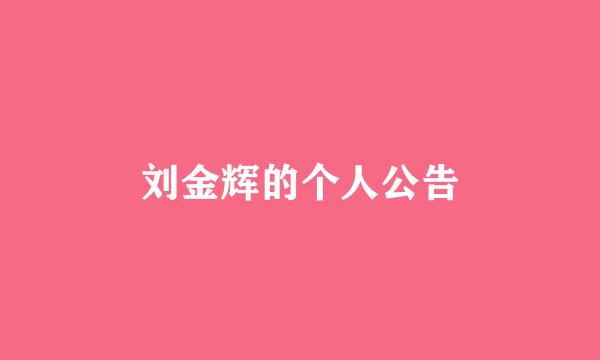 刘金辉的个人公告