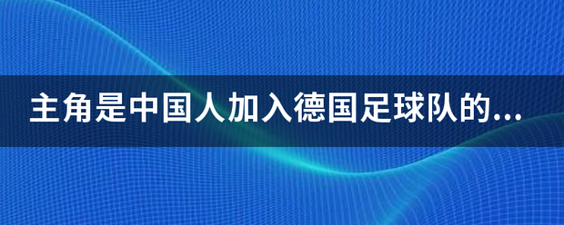 主角是中国人加入德国足球队的小说