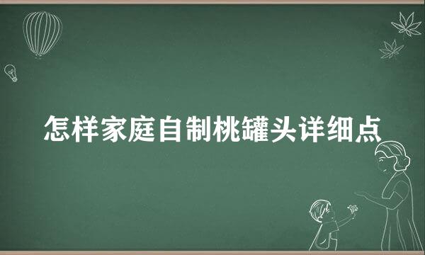 怎样家庭自制桃罐头详细点