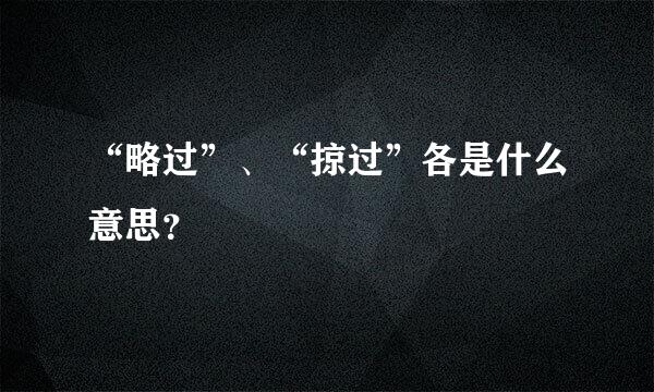 “略过”、“掠过”各是什么意思？