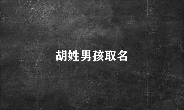 胡姓男孩取名