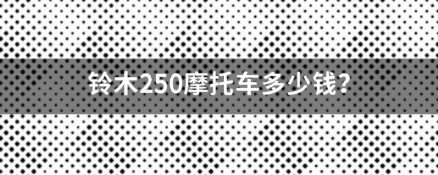 铃木250摩托车环诗多少钱？