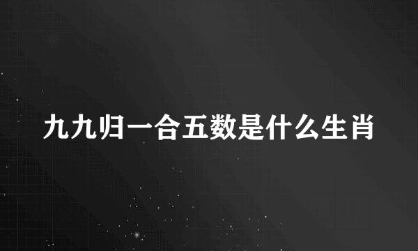 九九归一合五数是什么生肖