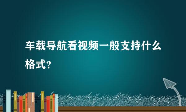 车载导航看视频一般支持什么格式？