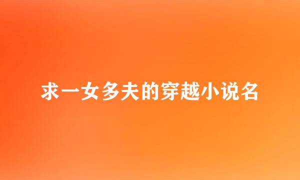 求一女多夫的穿越小说名