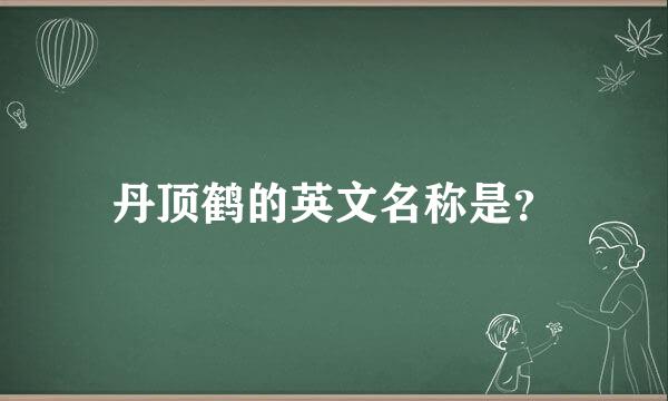 丹顶鹤的英文名称是？