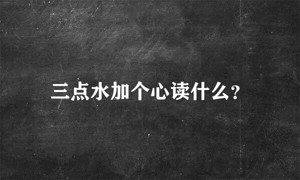 三点水加个心读什么？