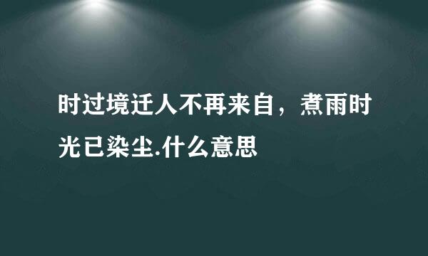 时过境迁人不再来自，煮雨时光已染尘.什么意思