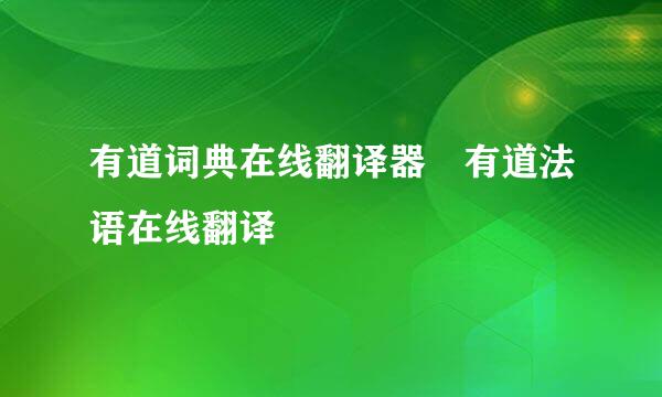 有道词典在线翻译器 有道法语在线翻译