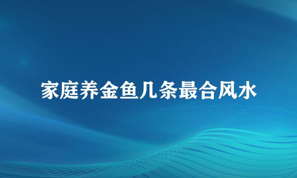 家庭养金鱼几条最合风水