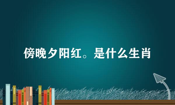 傍晚夕阳红。是什么生肖