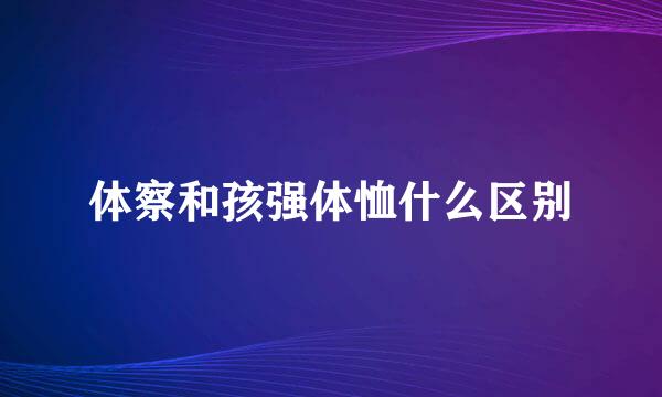 体察和孩强体恤什么区别