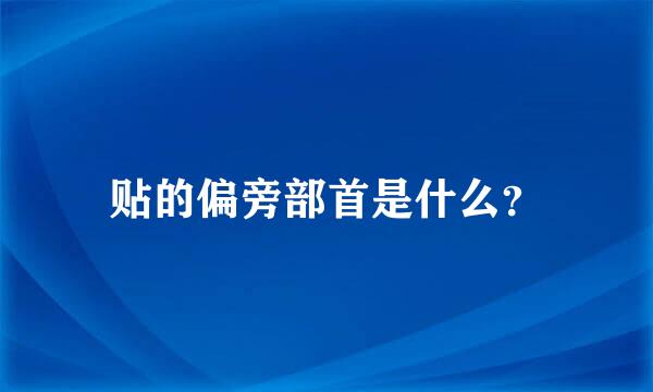 贴的偏旁部首是什么？