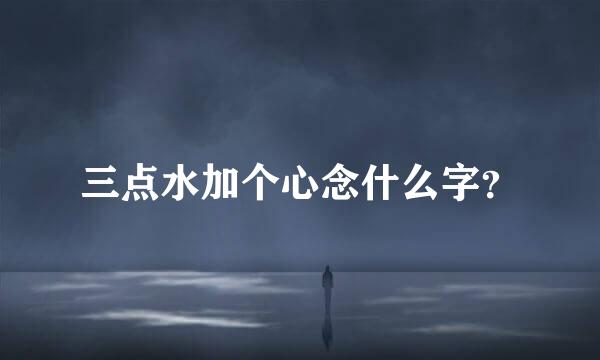 三点水加个心念什么字？