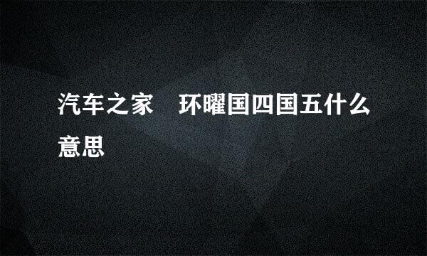 汽车之家 环曜国四国五什么意思