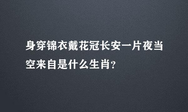 身穿锦衣戴花冠长安一片夜当空来自是什么生肖？