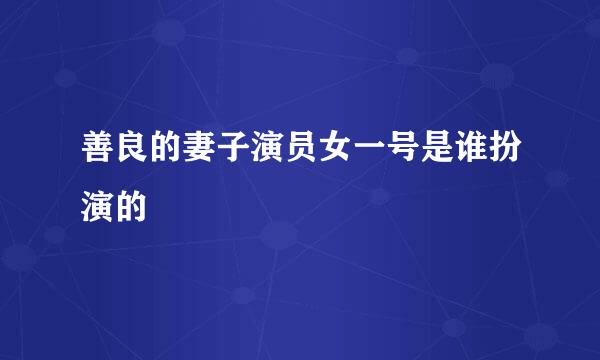 善良的妻子演员女一号是谁扮演的