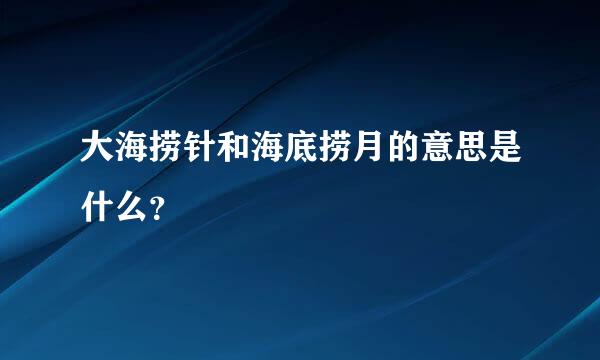 大海捞针和海底捞月的意思是什么？
