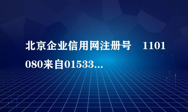 北京企业信用网注册号 1101080来自01533499 法人代表是谁