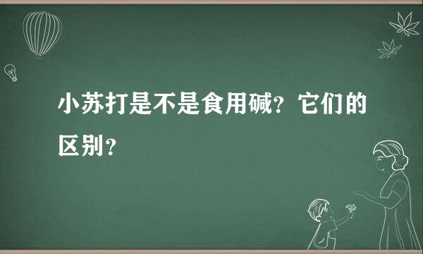 小苏打是不是食用碱？它们的区别？
