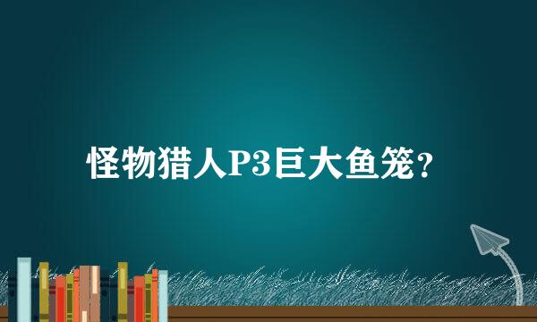 怪物猎人P3巨大鱼笼？