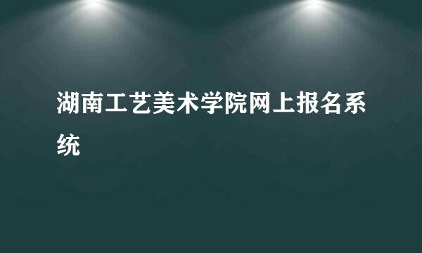 湖南工艺美术学院网上报名系统