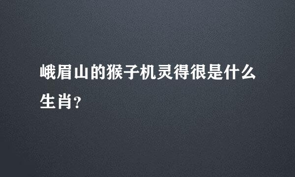 峨眉山的猴子机灵得很是什么生肖？