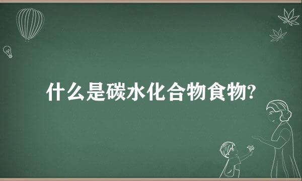 什么是碳水化合物食物?