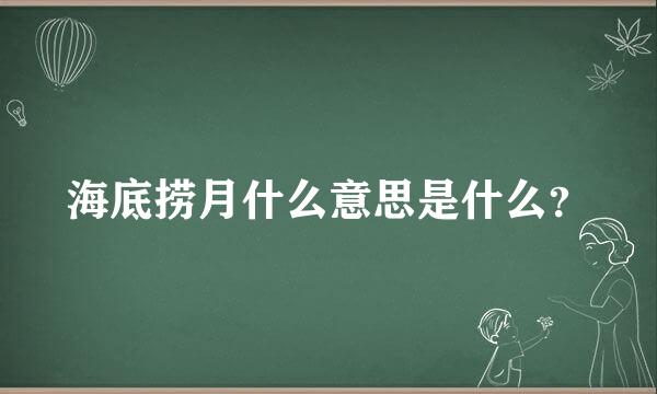 海底捞月什么意思是什么？