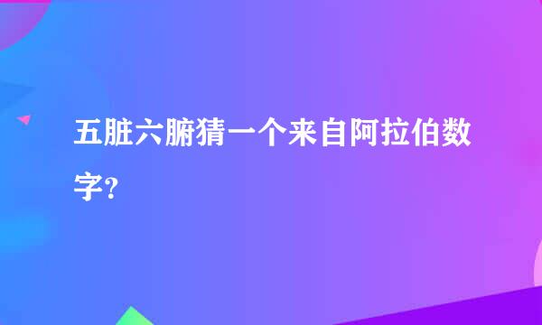 五脏六腑猜一个来自阿拉伯数字？