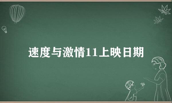 速度与激情11上映日期