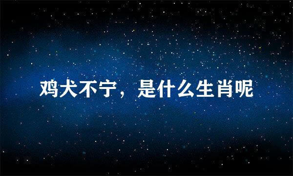 鸡犬不宁，是什么生肖呢