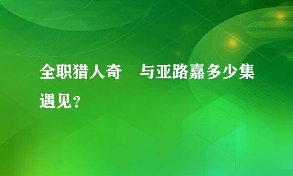 全职猎人奇犽与亚路嘉多少集遇见？