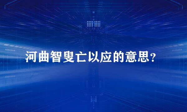 河曲智叟亡以应的意思？
