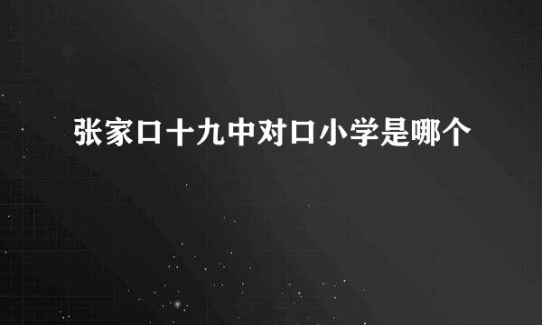 张家口十九中对口小学是哪个