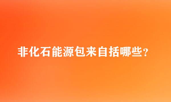 非化石能源包来自括哪些？