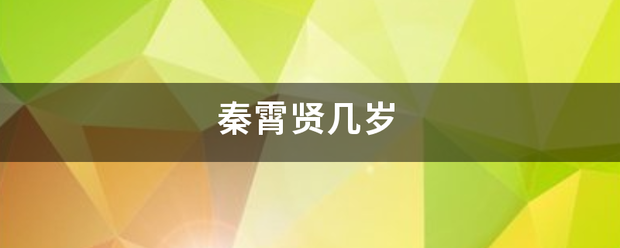 秦霄贤几岁