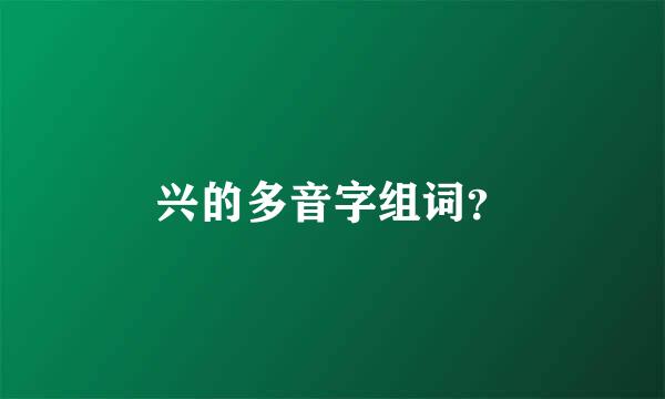 兴的多音字组词？