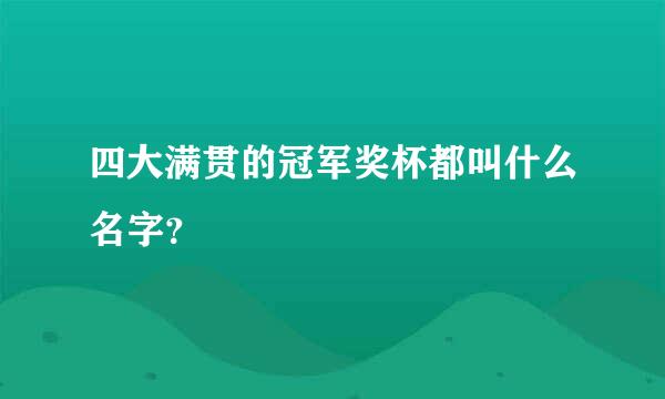 四大满贯的冠军奖杯都叫什么名字？