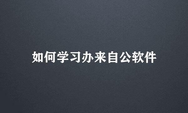 如何学习办来自公软件