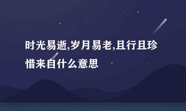 时光易逝,岁月易老,且行且珍惜来自什么意思